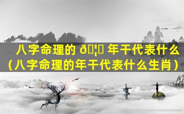 八字命理的 🦋 年干代表什么（八字命理的年干代表什么生肖）